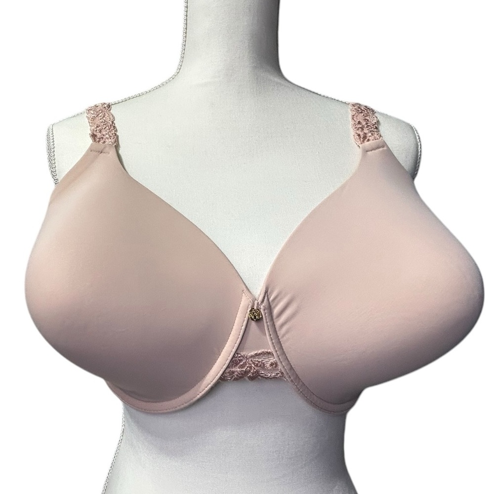 NATORI lace trim cameo rose (blush pink) underwire bra style 736037 40DDD NWT
